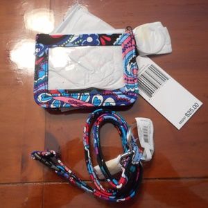 New Vera Bradley Double ID set with 'Breakaway' Lanyard Haymarket Paisley NWT